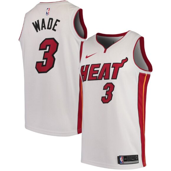 Nike Dwyane Wade Miami Heat Swingman Jersey Large White and Red - Picture 1 of 8